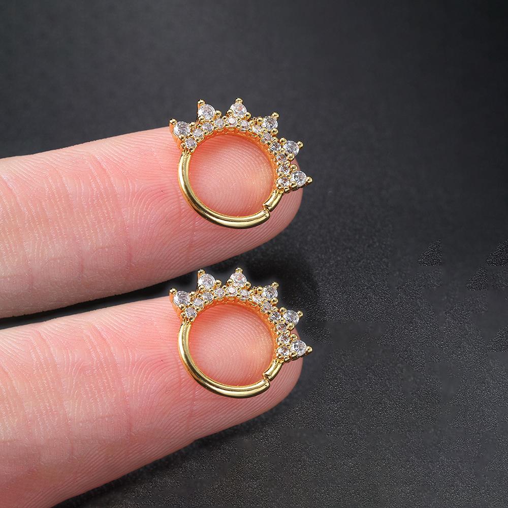 2 шт., минимальные серьги из нержавеющей стали с цирконом, женские и мужские спиральные серьги для козелка, хряща, раковины Daith, ювелирные изделия для пирсинга ушей