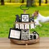 Dog Tiered Tray Decor Wooden Sign Festive Rustic Table Centerpieces For Home Kitchen Coffee Bar Party Supplies