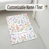 Floral Brain Cosmic Theme Soft Crystal Velvet Rug Custom Name & Text Print Non Slip Floor Rug for Bedroom Living Room