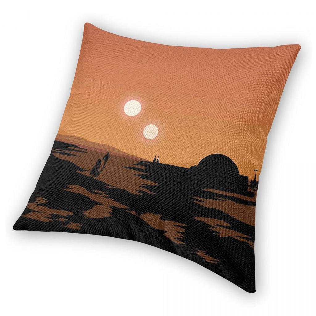 Tatooine Double Sunset All The Way Pillowcase Polyester Linen Velvet Printed Zip Decor Throw Pillow Case Home Cushion Cover 18"