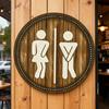 Yousheng Cotton Thread Wooden Bathroom Sign Rustic Restroom Door Men Women Hanging Sign Restaurant Office Hotel Washroom Wall Gender Identification