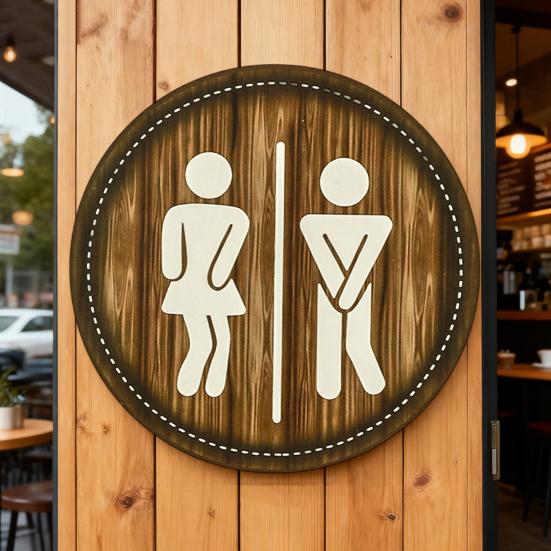 Yousheng Cotton Thread Wooden Bathroom Sign Rustic Restroom Door Men Women Hanging Sign Restaurant Office Hotel Washroom Wall Gender Identification