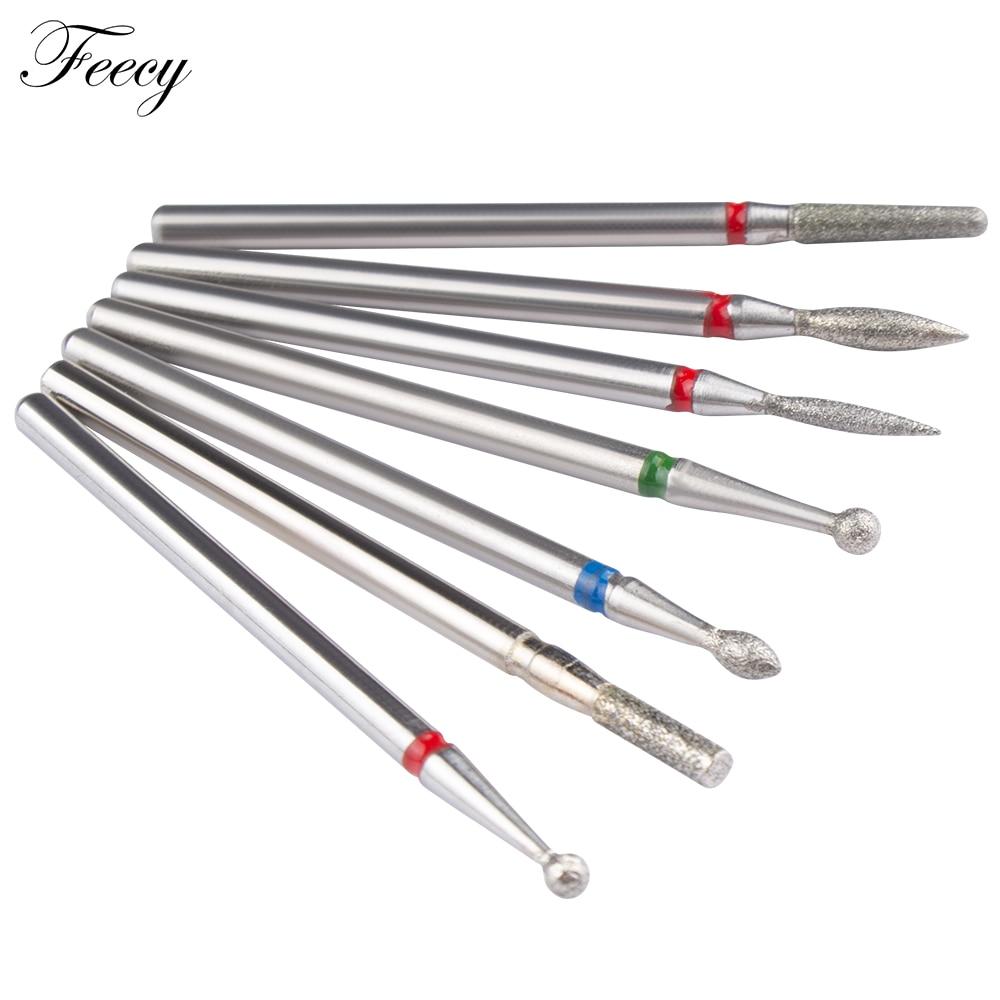 7pcs/Lot Diamond Milling Cutter for Manicure Burrs Pedicure Nail Drill Bits Accessories Nozzles for Manicure Cutters Nail Files