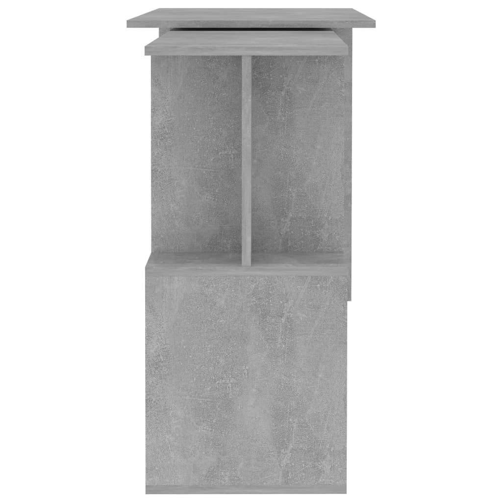 Corner Desk Concrete Grey 200x50x76 cm Wood Based Panel