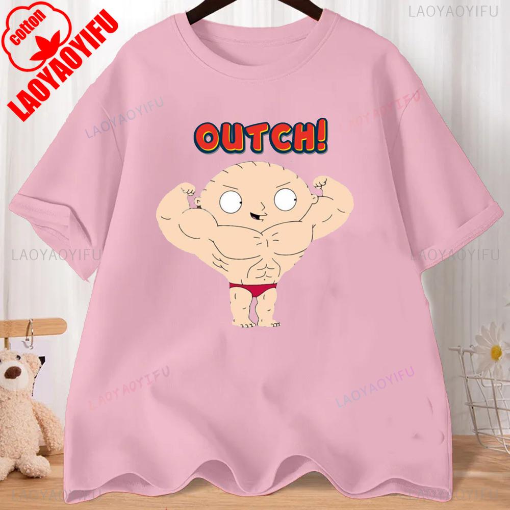 FMILY GUY Stewie Tattoo Brian Cartoon FMILY GUY Printed T-shirt for Fitness Training Jogging Outdoor Activities