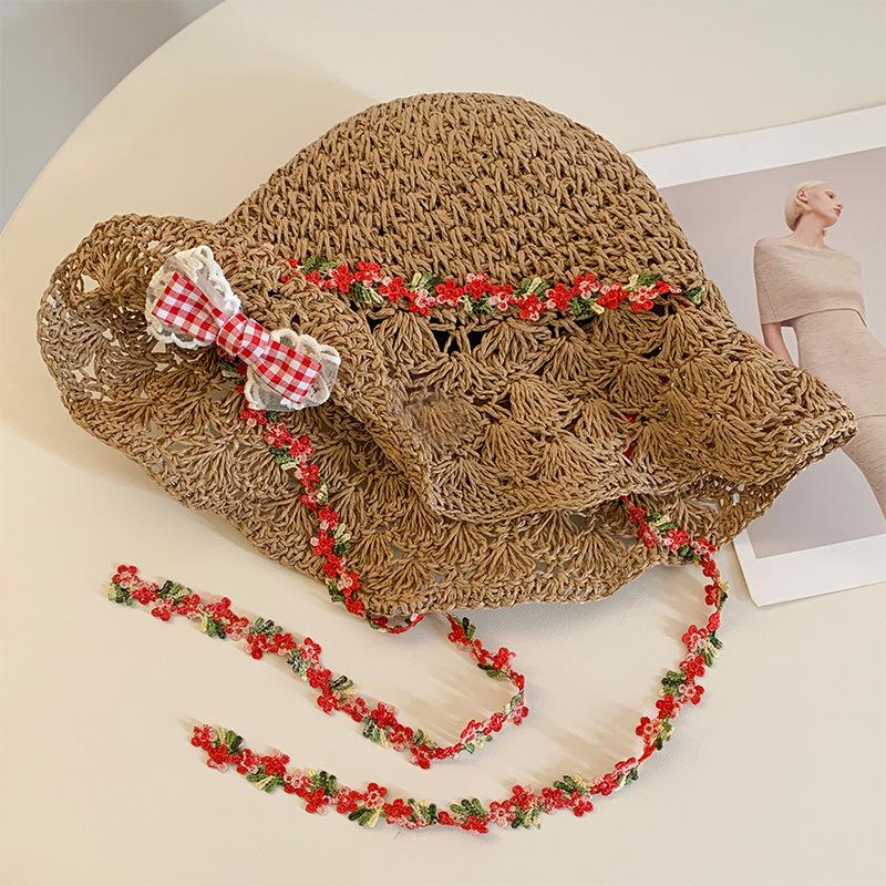 Women's Large Brim Foldable Breathable Straw Sun Hat for Summer Travel & Vacation