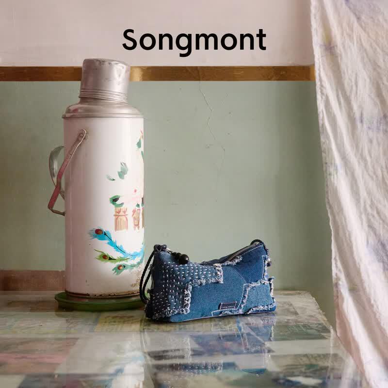 Songmont Многослойная синяя серия Сумка-кроссбоди для телефона Маджонг Мини