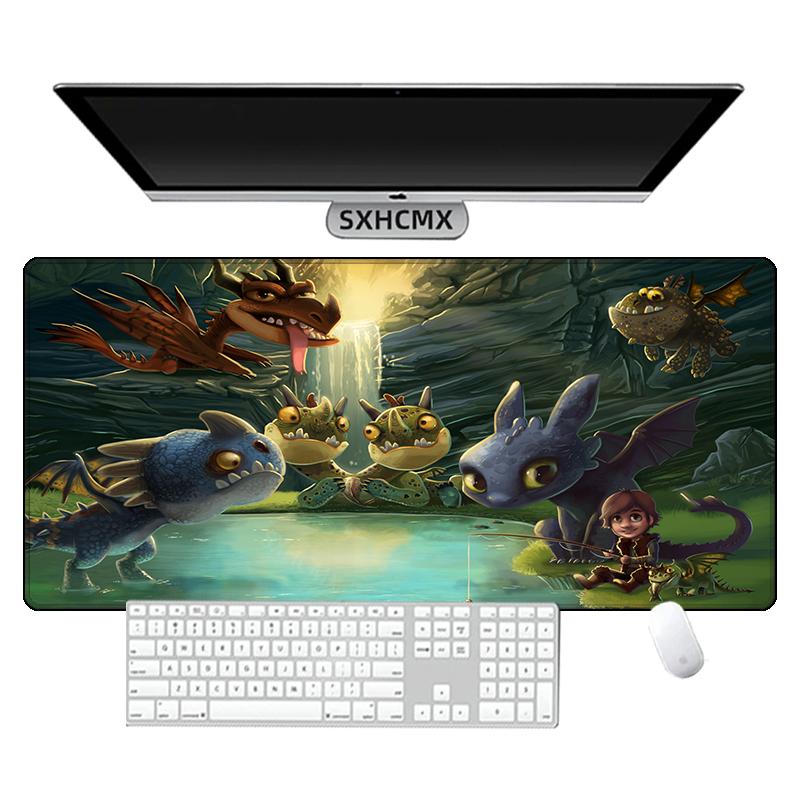 Anime Toothless Fury Dragon Mousepad HD Printing Computer Gamers Locking Edge Nonslip Mouse Pad XXL Keyboard PC Desk Pad