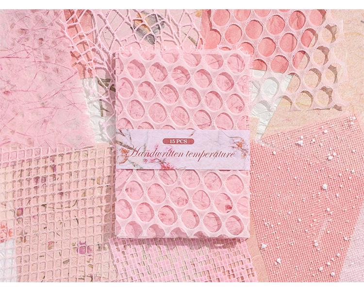 15 pcs Vintage Mixed Materials Lace paper Decor Scrapbook Materials DIY Photo Album Collage Journal Creative Stationery Supplies