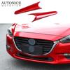 Fit For Mazda3 Axela M3 2017-2018 2pc RED ABS Front Fog Light Lamp Frame Cover Trim