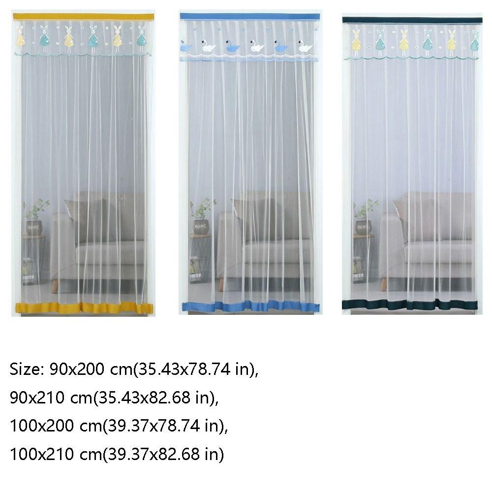 Breathable Lace Screen Door Curtain Self-adhesive Lace Embroidered Door Curtain Kitchen Curtain