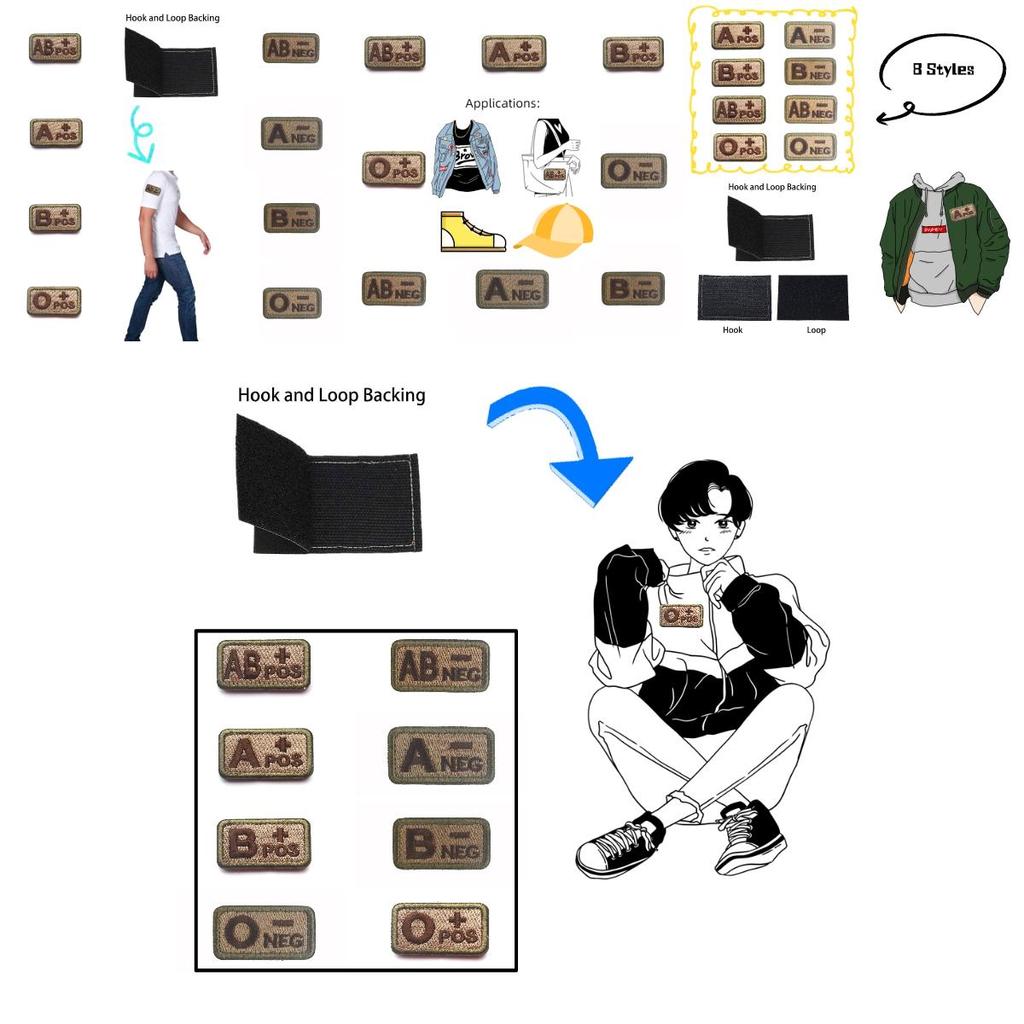 Премиальный вышитый патч с группой крови Ababo+pos Тактический идентификационный значок для военных энтузиастов