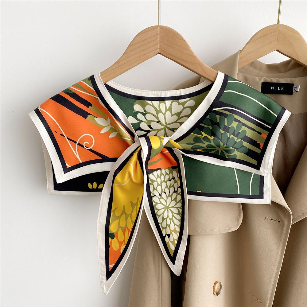 Silk Scarf Shawl for Women - Versatile Double-Layer Neck Protection for Spring, Autumn, and Summer