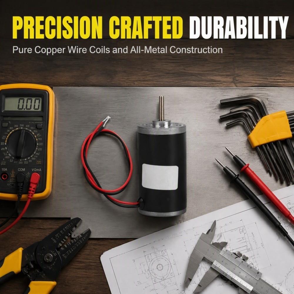 12V Carbon Brush Motor 24V Brushed Electric Motor Reversible Reversible Gear Motor DIY Generator