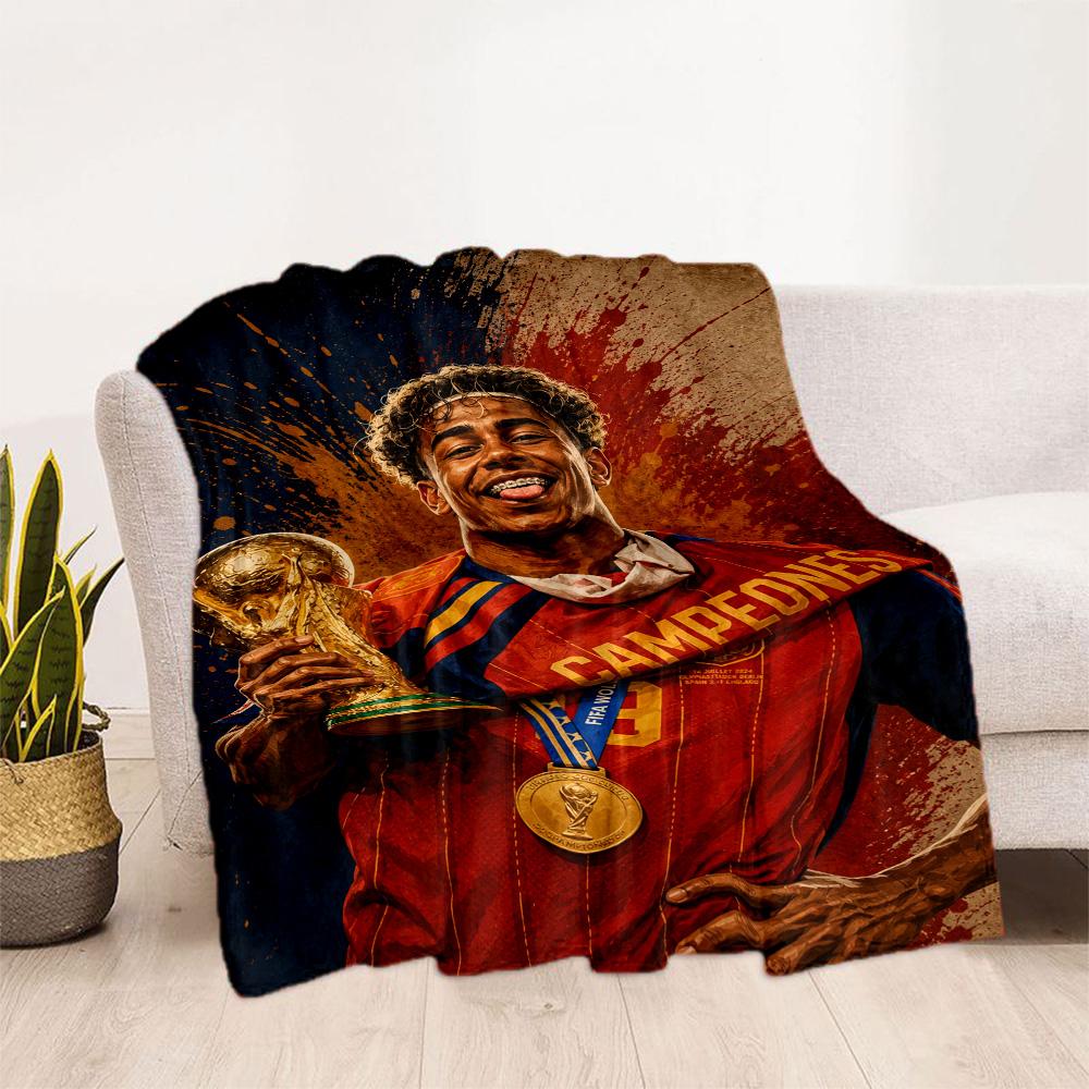 Lamine Yamal's Lamine Yamal Celebration Blanket Warmthful Decor Perfect for Picnics Office Chair Chair for All Occasions Digital Print