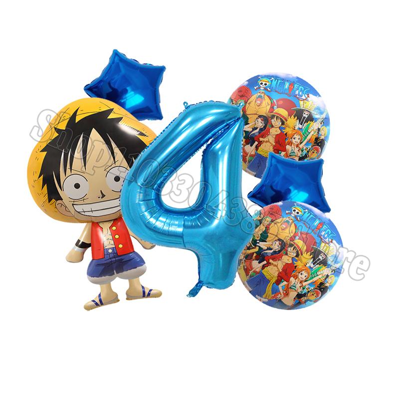 One Pieces Digit 1-10 Balloons Boys Anime Luffy Birthday Decoration Baby Shower Gender Reveal Party Supplies Kids Gift Hot Sales