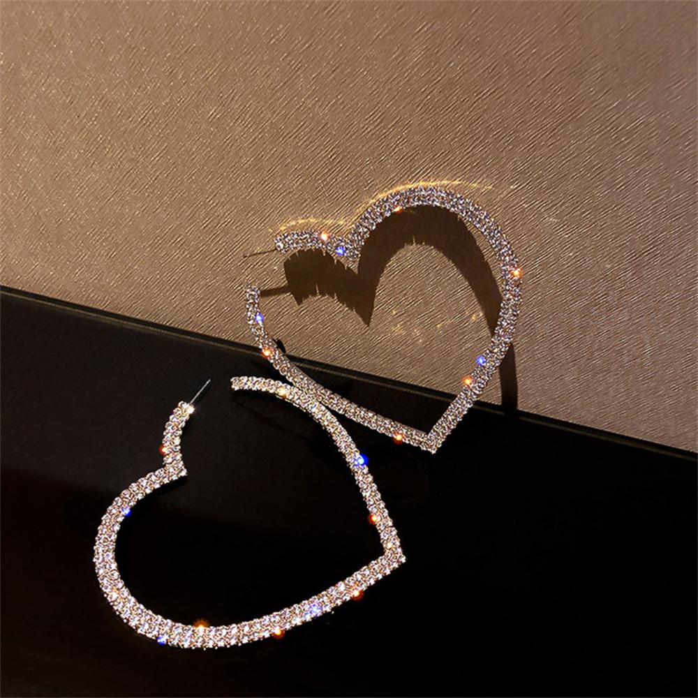 Fashion Jewelry Wedding Drop Dangle Gift Big Heart Hoop Earrings Party