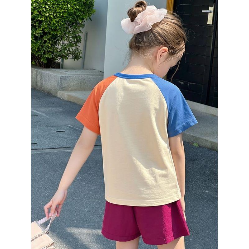 27Home Korean Style Kidsren's Clothing Trendy Brand Kidsren's Pure Cotton Short-Sleeved T-Shirt 2026 Summer New Style Baby Girl Clothes Cartoon