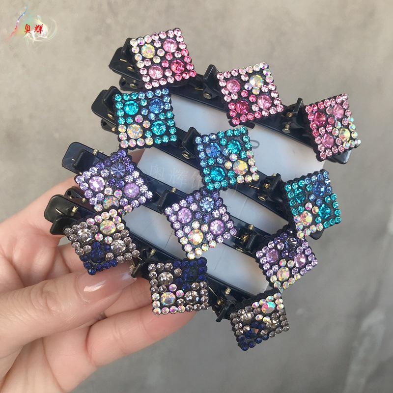 Модный набор плетеных шпилек в европейском и американском стиле: Заколки с цветами и челкой