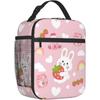 Клубничный кролик розовый ланч-бокс изолированный ланч-бокс для девочек и женщин многоразовый портативный герметичный холодильник-сумка для школы пикник
