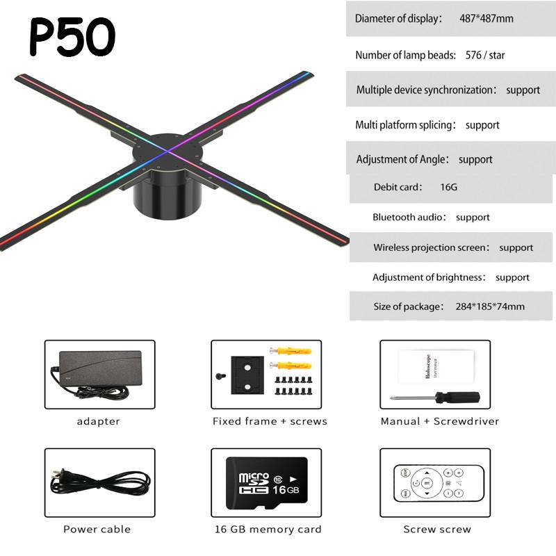 24V3A 3D голографическая проекция Wifi светодиодный логотип голографический световой плеер пульт дистанционного управления 3D вентилятор голографические рекламные огни