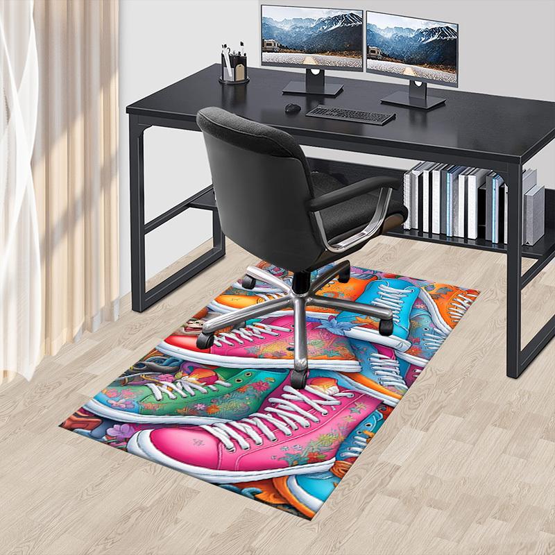 1PC floral pattern sneakers Extra Large Non Slip Floor carpet, Office, family, Studio Large Area Rug Indoor Rugs, Bold Statement Piece