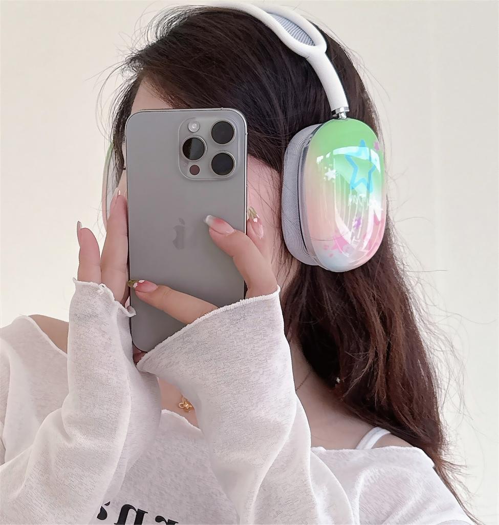 Размазанные градиентные звезды для защитного чехла AirPods max, головной убор Apple, амбушюры, чехол для наушников