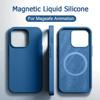 Жидкий силиконовый магнитный анимированный чехол для iPhone 14 15 Pro Max 15 Plus для чехла Magsafe Wireless Charge Cover Аксессуары для телефонов
