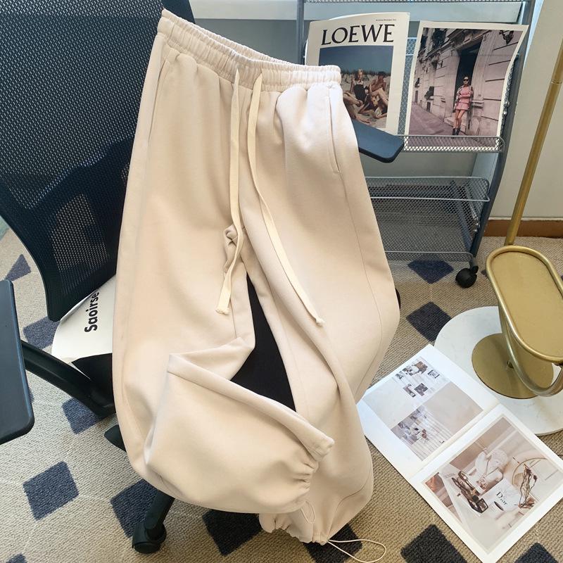 Extra Large 300 Catty Elastic Waist Wide-Leg Drawstring Pants for Spring/Autumn - Versatile Leisure Sportswear