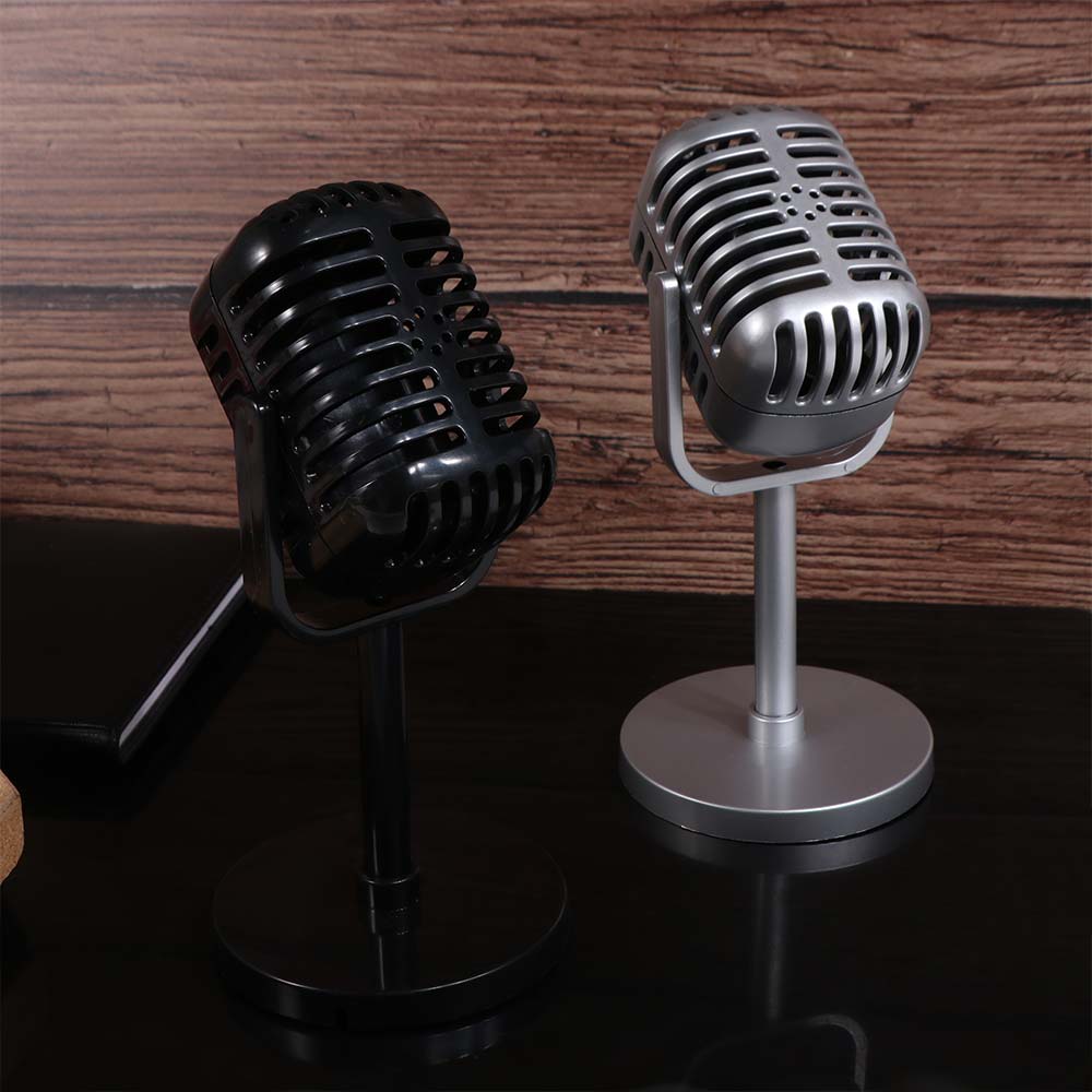 Plastic Retro Microphone Props Classic Dynamic Vocal Microphone Home Decoration