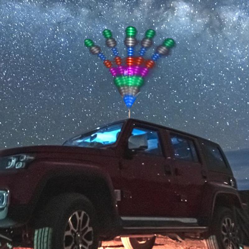 Светодиодная автомобильная декоративная лампа 12–24 В, автомобильная атмосферная вспышка, водонепроницаемый RGB-антенна, автомобильные аксессуары