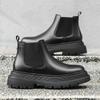 Модные высококачественные мужские классические повседневные кожаные ботинки челси, роскошные дизайнерские ботинки на толстой подошве, короткие высокие ботинки в британском стиле