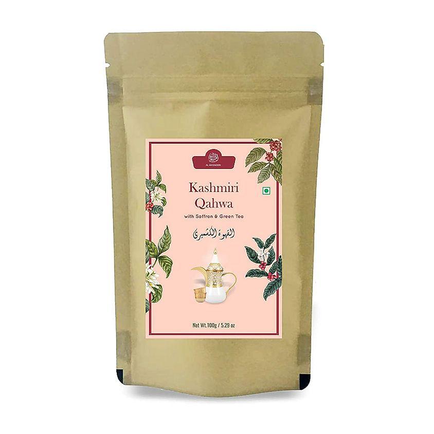 Arabic Coffee with Saffron and Green Tea (100 G), Kashmiri Qahwa, AL MASNOON