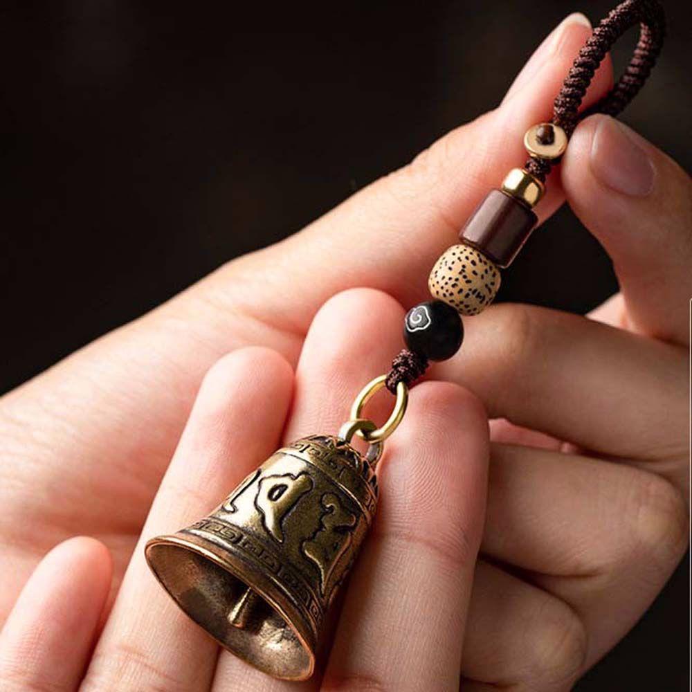 Подвески Автомобильные аксессуары Латунный колокольчик Тибетский буддизм Брелок Брелоки для ключей Автомобильный брелок для ключей