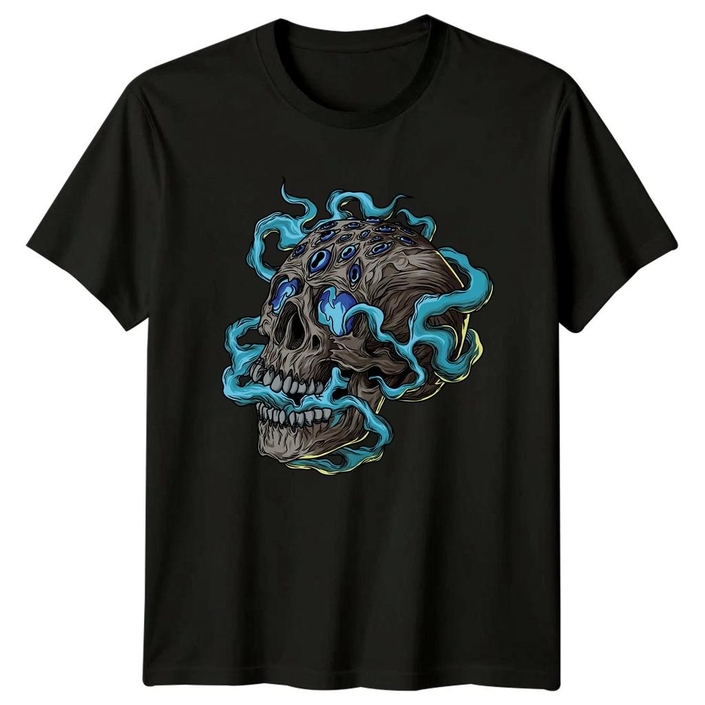 Multi Eye Skull Graphic Unisex T-Shirt Fantasy Art Men Womens Tee