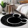 Disney Mickey Mouse Floral Round Area Mat Anti-Slip Ideal for Home Bedroom Indoor Home Mat Playful Room Item Mouse Decor