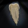Female Fashion White Crystal Love Heart Brooches For Women Luxury Yellow Gold Silver Color Alloy Tassels Brooch Safety Pins