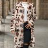 Autumn and Winter Women's Coat Single-breasted Ethnic Style Printing Plush Long Coat Jacket