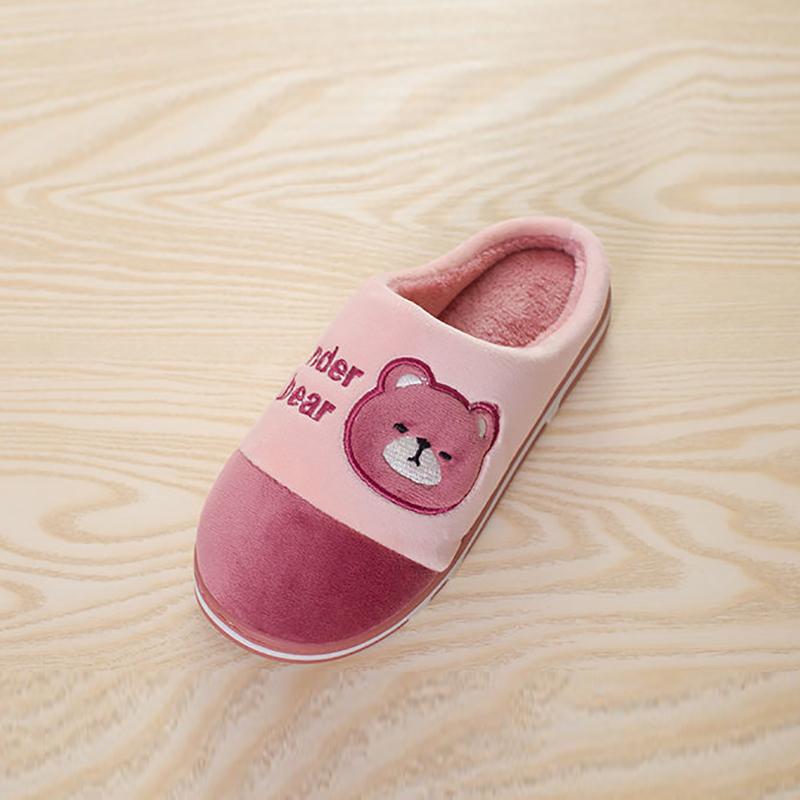 Winter Couple Cartoon Home Slippers Thickened Non-slip Slippers Warm Indoor Cotton Slippers