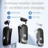 Петличная Деловая Гарнитура Bluetooth-совместимая Наушник Звонок Вибрирующий Напоминание Голосовой Отчет Номера Беспроводная