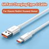 66W 6A Fast Charging USB Type C Cable for Xiaomi Redmi POCO Huawei Honor OPPO VIVO USB C Cable Phone Charger USB Cable