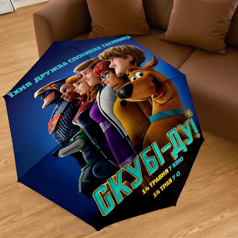 1pc Scooby-Doo Mystery Automatic Open/Close Umbrella Compact Folding Umbrella with 8-Rib Shaft lightweight esign, for Women/Men1239A