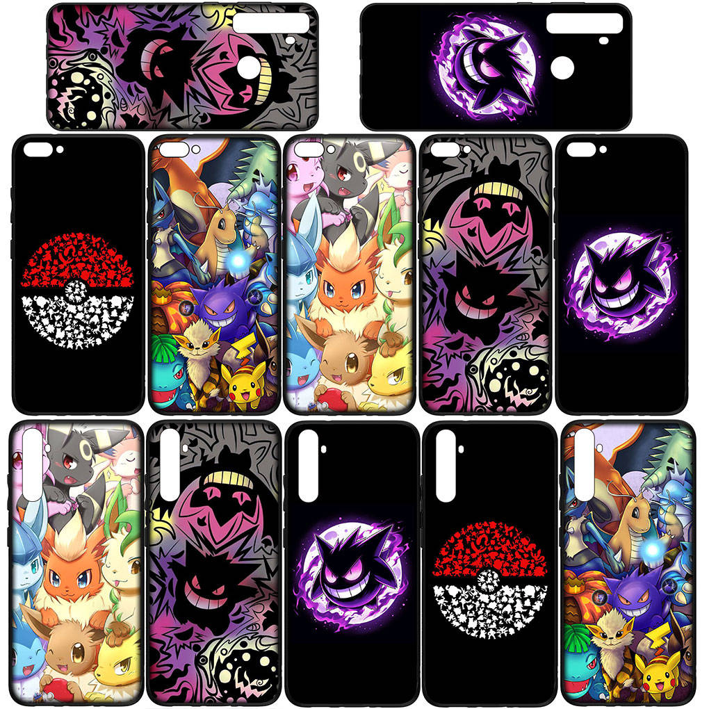 Чехол для iPhone 16 15 Xiaomi Redmi Note 14 13 12 11 Pro Max X 8 16e Samsung Galaxy S25 S24 S23 Moto OPPO Huawei Pokemon Pikachu GO Gengar Чехол для телефона