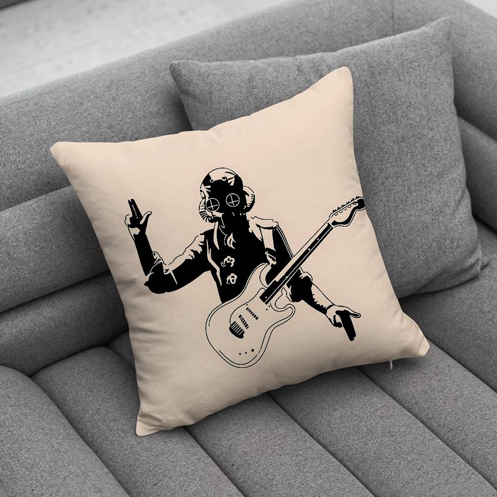 Classic Rock Band Cartoon Ghost Pillow Case Pillowcase Home Sofa Cushions Car Cushions Pillowcover Office Pillowshell Pillow