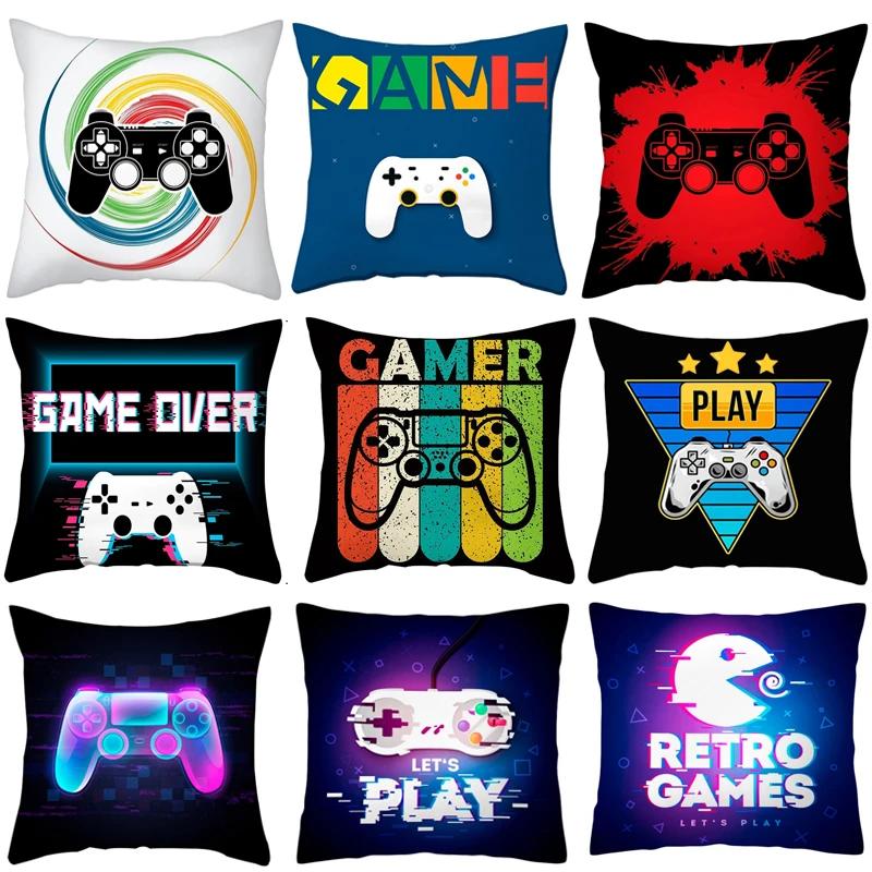 45 X 45cm Colorful Cartoon Keyboard Home Pillowcase Video Game Party Pillow Cover Happy Birthday Decoration