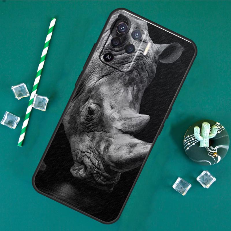 Чехол Животное Носорог Для Oppo A40 A60 A80 A16 A76 A96 A18 A38 A58 A78 A98 A91 A15 A17 A74 A94 A54 A57S Обложка