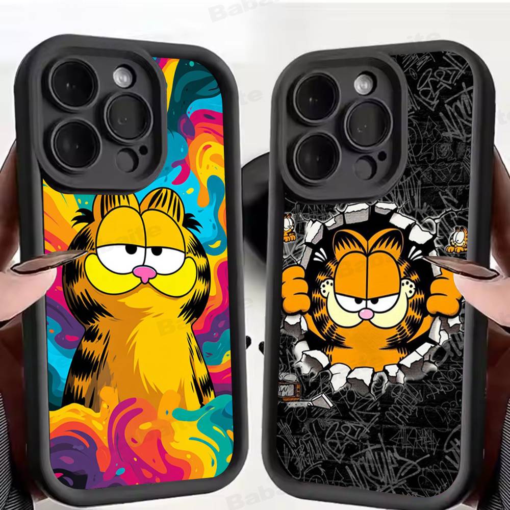 Кавайная Классическая Чехол-Кот G-garfields Для IPhone 17 16 15 14 13 12 11 Pro Max 16E Plus INS Мягкая Крышка