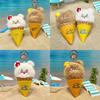 Bold Bear Ice Cream Plush Keychain With Soft Material For Collectors And Fans
