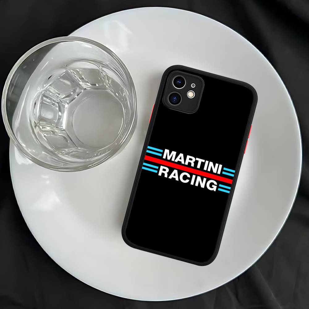 M-Martini Racing Чехол с горизонтальной полосой, матовый, защитный, для iPhone 16 15 14 13 12 11 Pro Max X XS MAX