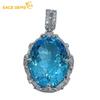 Natual Sky Blue Topaz Pendant 925 Sterling Silver Pendant Necklace for Women Everyday Party Fine Jewelry Gift